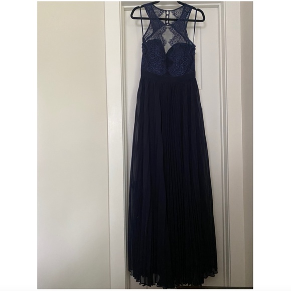 Stunning Navy Bariano Evening Gown - Size 10 - Picture 1 of 5